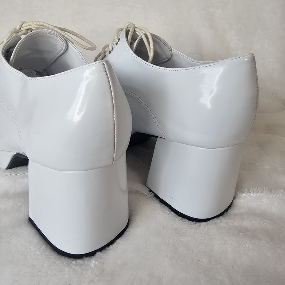 1031 Mens White 3" Heel Platform Lace Up Disco Pimp Shoes SIZE 11/12 - Picture 5 of 11